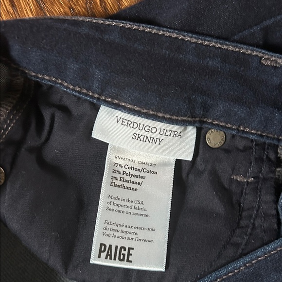 PAIGE Women's Dark Blue Skinny Jeans - Picture 3 of 8